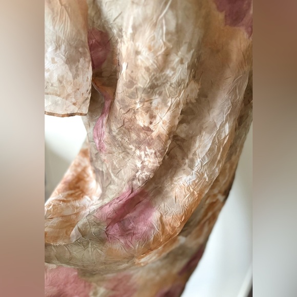 Vintage 90s Short Sleeve Bohemian Earth Tone Water‎ Colour Floral Maxi Dress - Picture 13 of 15